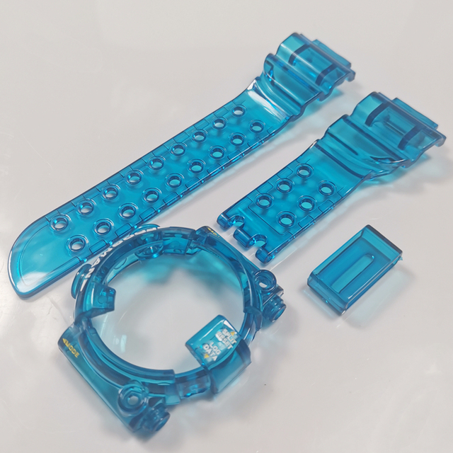 DW8200 Ice Transparent Silicone Rubber Watchband and Bezel Transparent Watchband Cover with Tools Wholesale Dropshipping