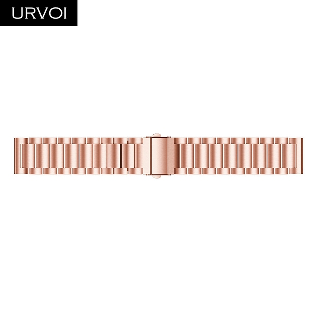 URVOI 3 Rows Band for Galaxy Watch Active Strap Stainless Steel Fold Over Clasp Quick Release Durable Wristwatches 4 Colors 42 46mm