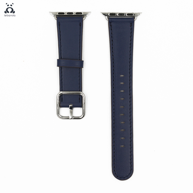 Lebanda Classic Fit Strap For Apple Watch Series 7 6 SE 5 4 3 Strap Fit For iwatch Calfskin Leather Modern Design Square Buckle