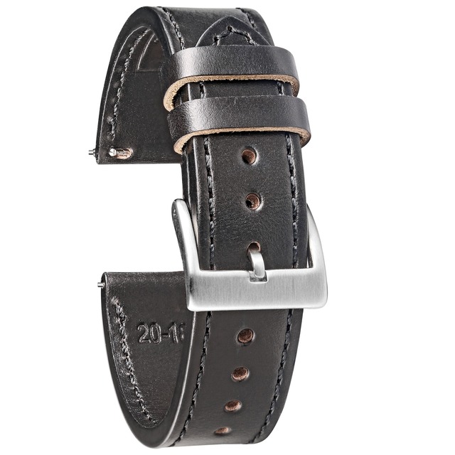 High Quality Horween Genuine Leather Straps Brown Soft Wrap Handmade Horse Leather Watch Strap 18mm 20mm 22mm