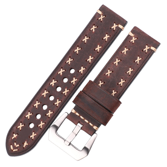 Handmade Watches 22 24mm Antique Leather Italian Watch Band Strap Women Men Brown Black Green Coffee Watch Accessories