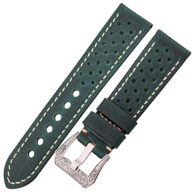 Cowhide Leather Band Watch Bracelet 20mm 22mm 24mm For Huawei Samsung Galaxy Watch 4 3 Strap Brown Black Green Coffee Watches