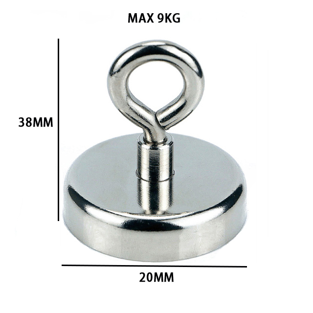 1pc Powerful Neodymium Magnet Fishing Magnet Deep Sea Fishing Magnet with Circular Ring Search Magnetic Hook Magnet Finder