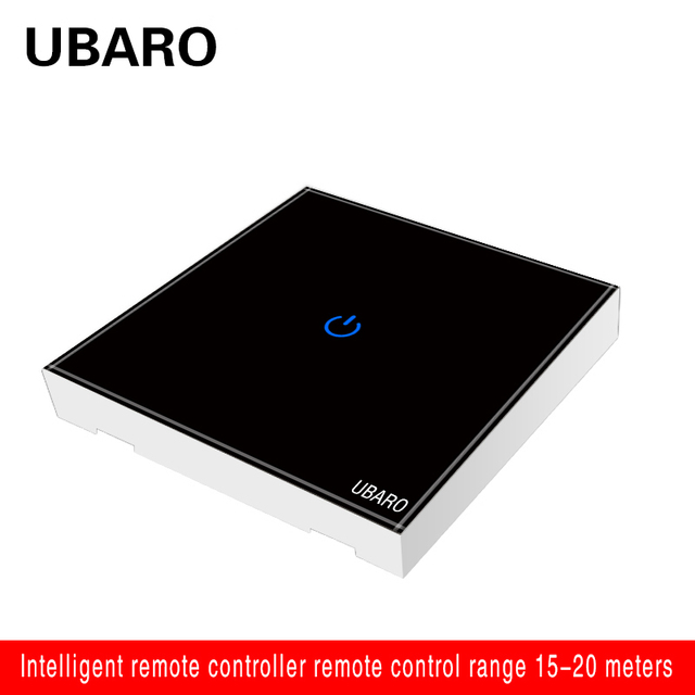 UBARO 86*86mm 433 RF Wireless Transmitter Controller Panel Tempered Glass Remote Manuel Button Without Battery 1/2/3 Gang