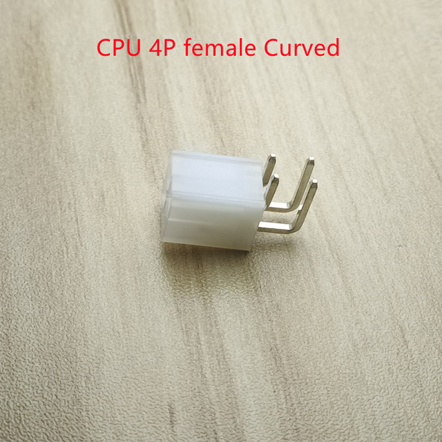 50pcs/1lot 5557 4.2mm Black/White 4P 4PIN Female Socket Straight/Curved Needle for PC Computer ATX CPU Power Connector