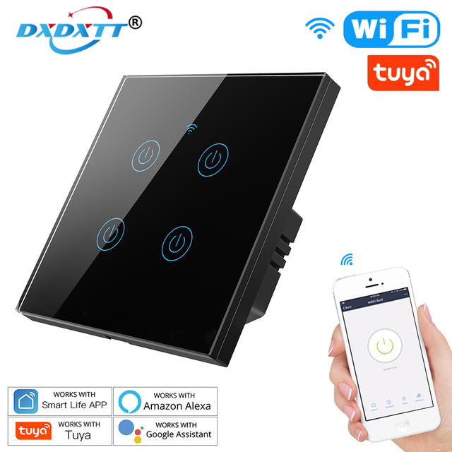 Tuya Smart Wifi Switch With Touch Life Smart Switch EU/UK/US/Brazil 220V Standard With Alexa Google Home Need Neutral