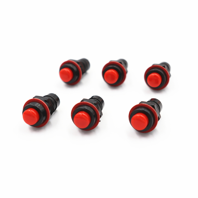 6pcs DS-211 DS-213 Push Button Switch 10mm Momentary/Self-Lock Round Button Switch DS211 DS213 Miniature