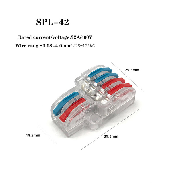 5/10pcs/SPL-42/62 Small Push-In Connector Terminal Block Quick Wire Connector Universal Cable Wire Connector