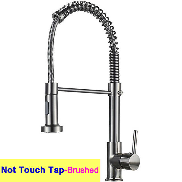 Hot Cold Touch Spring Kitchen Faucets With Pull Out Sprayer Pull Out Kitchen Mixer Tap Black Smart Sensor Touch Kitchen Faucet