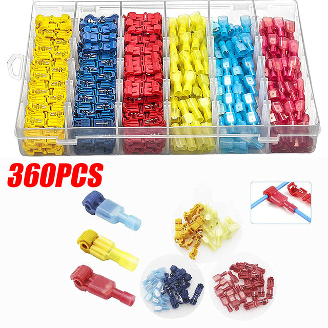 480PCS T-Tap Electric Quick Snap Splice Connector Electrical Cable Connectors Waterproof Lock Wire Terminal Crimp Wire Connector