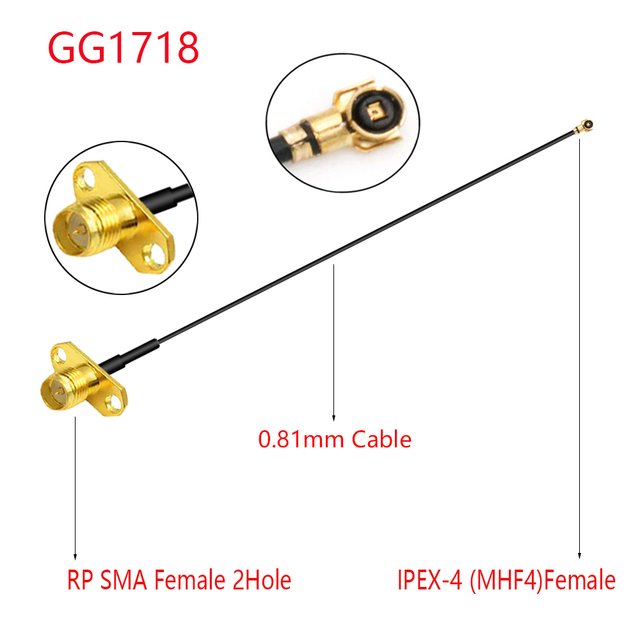 100pcs RG178/RF1.13mm Coaxial Cable SMA 2 Hole Female to u.FL/IPX/IPEX1/4 MHF4 Female Jack Pigtail 3G Antenna Extension Wire Cord