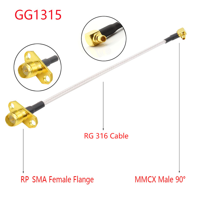 10 قطعة RG316 كابل محوري MMCX إلى SMA/RP-SMA أنثى شفة لوحة جبل FPV هوائي تمديد الحبل ل TBS توحيد باندارك VTX