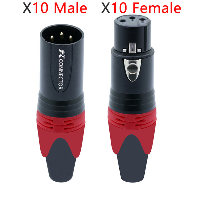 20pcs/10sets 10pcs 3 Pin XLR Female Jack + 10pcs Male Plug Professional 3 Pole XLR Socket Plug Microphone Connector Wholesale