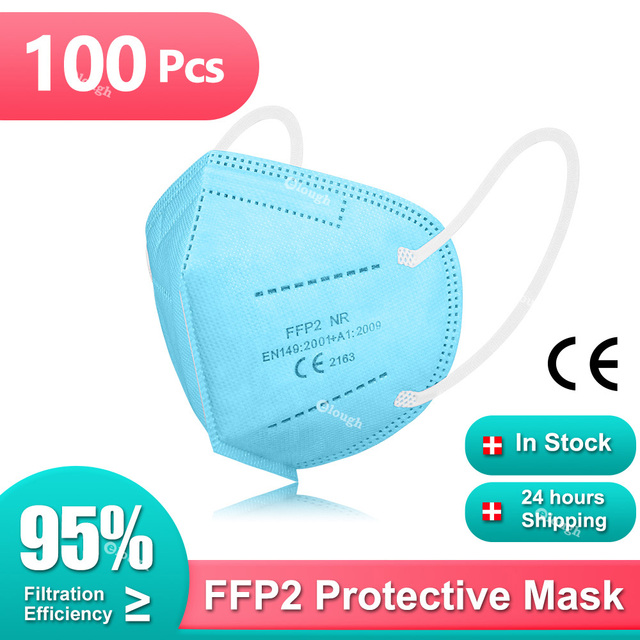 10-200 قطعة KN95 Maske KN95 Mascarilla FPP2 homology ada قناع الوجه الأبيض فلتر أسود KN95FFP2 قناع واقية أقنعة الفم ffp2fan