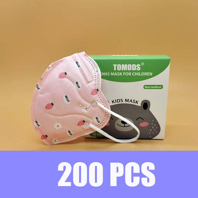 Cute Kids KN95 Mask 5 Layers Face Mask Respirator FFP2 Mascarillas Strawberry Panda KN95 Pocket Masks for Kids Boys Girls