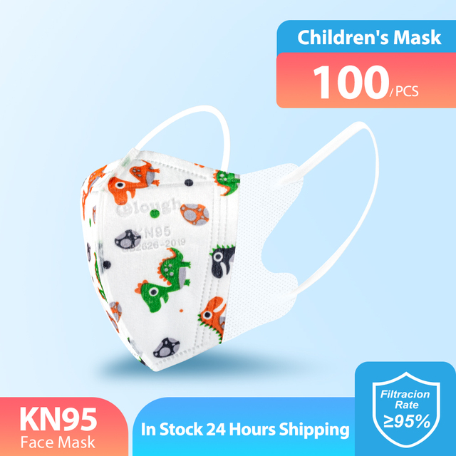 Elough Mascarillas FPP2 Niños Mask Infant Reusable FFP2 3D Cartoon KN95 Masks For Kids FFP 2 4 Layers ffp2 Kids Mask