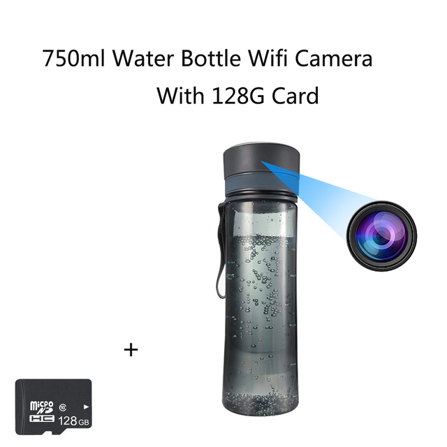 750ml Portable Water Bottle Pinhole Camera Mini Desk Water Cup Video Surveillance Camera & Audio Recorder Wifi Remote Monitor