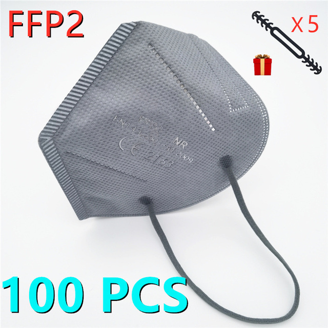 10-100pcs FFP2 Mascarillas Black Adult ffp2fan Approved Colors Respiratory fpp2 Face Mask Mascherine ffpp2 CE Fast Delivery