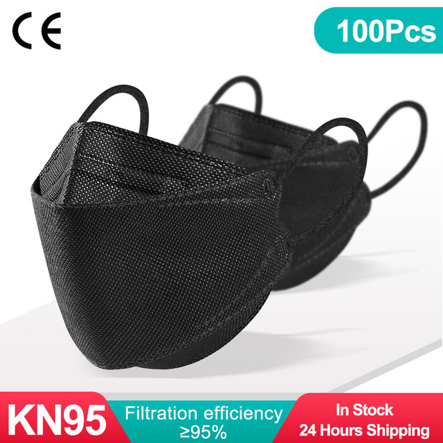 10-200 قطعة الكورية KN95 Maske KF94MASK 4 رقائق قابلة لإعادة الاستخدام الأبيض FPP2 أقنعة قناع الوجه الاسود FFP2MASK FFP2 Mascarillas KN95 قناع نوير