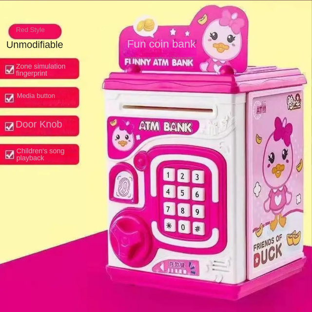 Net red Vibrato piggy bank children fingerprint password can be stored and pull anti-fall locks