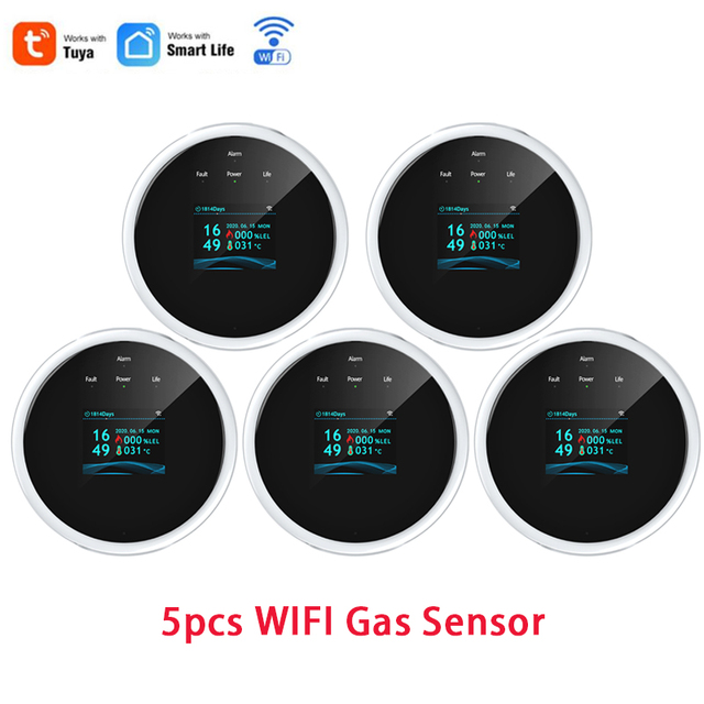 Tuya multifunctional home security protection device fire combustion gas leak detector temperature monitor temperature alarm