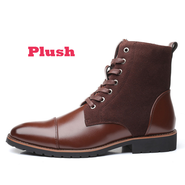 ZYYZYM Autumn Winter Men's Leather Shoes High Quality Cool Motorcycle Boots Size 38-48