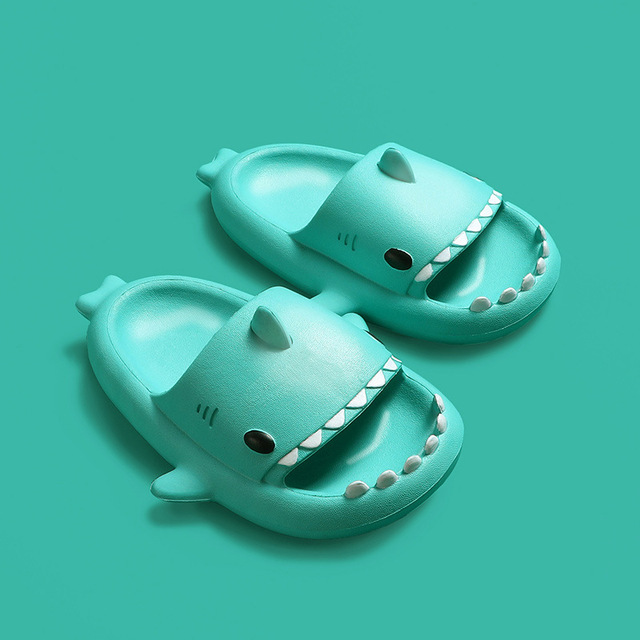 2021 summer indoor outdoor slippers lovely cartoon shark shape slides women shoes parent-child children flip flops men couples