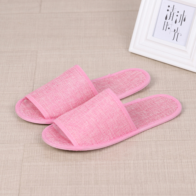 1 Pair Hemp Slippers Simple Men Women Hotel Travel Spa Portable Folding House Disposable Home Guest Indoor Slippers Plus Size