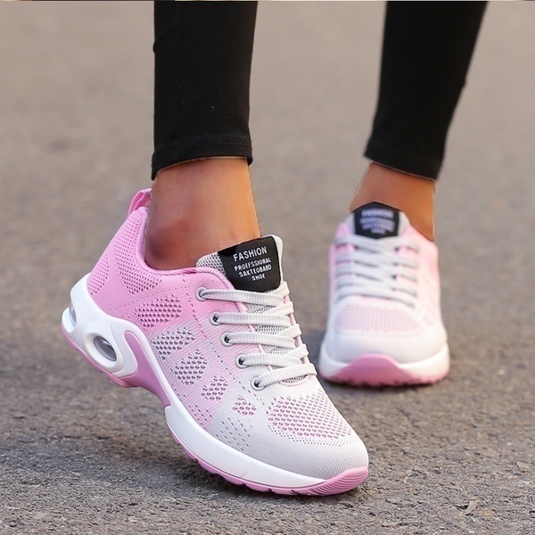 Women's shoes breathable light comfortable sports shoes running shoes white mesh wedges casual chunky vulcanize shoes