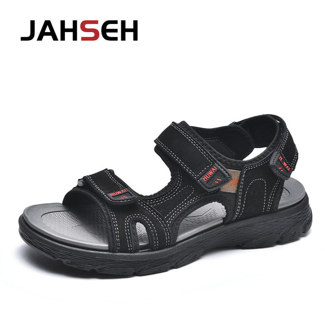 Super Light Summer Men Sandals Brand Beach Water Shoes Outdoor Breathable Trekking Fashion Sandals Fishing Genuine Leather Shoes