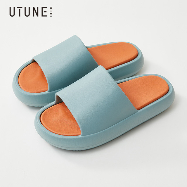 UTUNE Summer Outside Slippers Men Shoes EVA Soft Outdoor Sneaker Platform Slides Women Thick Sole Non-slip Indoor Beach Sandals