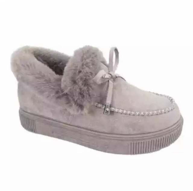 2021 winter thick bottom with fur warm cotton shoes women big size snow boots peas platform flat snow boots with socks