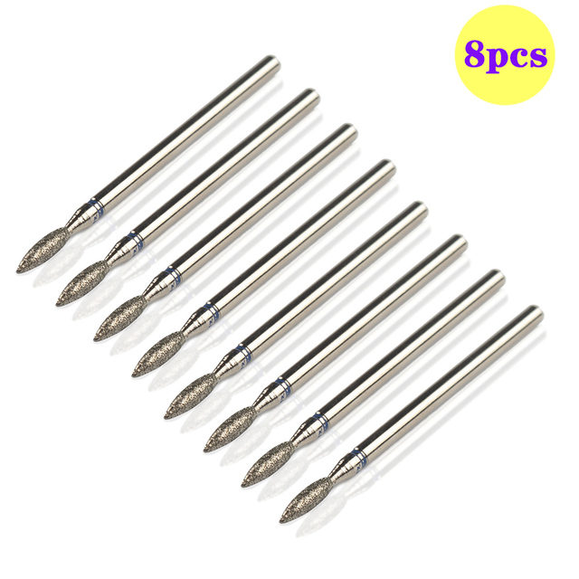 8pcs Diamond Milling Cutter for Manicure Set Nail Drill Bits Accessories Nozzles for Manicure Cutters Pedicure Sanding Nail File