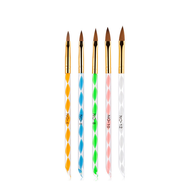 Hot Sale New 2021 5pcs Nail Brush Set Embossing Dotting Drawing Painting UV Gel Carving Pen Acrylic Beauty Nail Art Tools