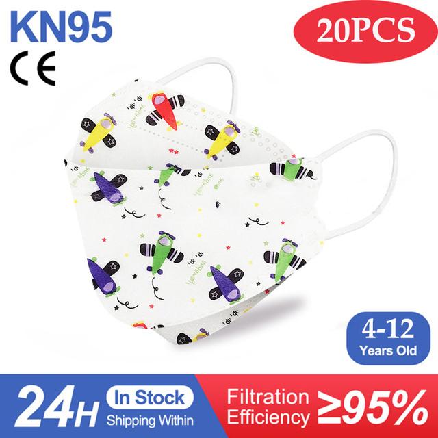 Kn95 أقنعة الاطفال fpp2 المعتمدة قناع للطفل الأسماك المطبوعة الكرتون الفم قناع KN95 Mascarilla Infantil kf94fan ffp2fan Ninos