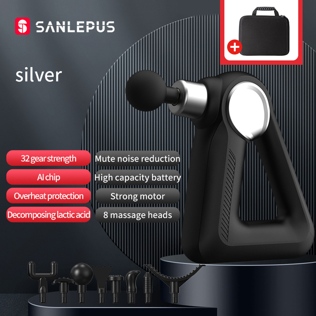 SANLEPUS 32 Levels Massage Gun LCD Display Electric Massager Deep Tissue Muscle Neck Body Back Relax Fitness Pain Relief