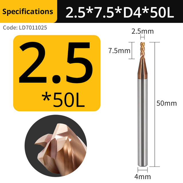 VACK HRC55 Carbide End Mill 4 Flutes Milling Cutter Alloy Coating Tungsten Steel Cutting Tools For CNC Routers