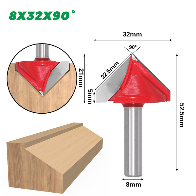 8mm Shank V Shape Groove Router Bit CNC Solid Carbide End Mill 60 90 120 150 Degree Woodworking Milling Cutter Carving Bits