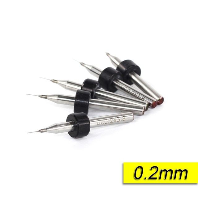 XCAN 10pcs/set 0.3mm to 1.2mm PCB Mini Drill Bits Tungsten Steel Carbide for Printing Circuit Board CNC Drill Bits Machine