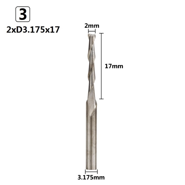 XCAN 10pcs Diameter 2.0mm 2 Flute Flat End Mill 3.175mm Shank Spiral Router Bit CNC Micro End Mills Carbide Milling Cutter