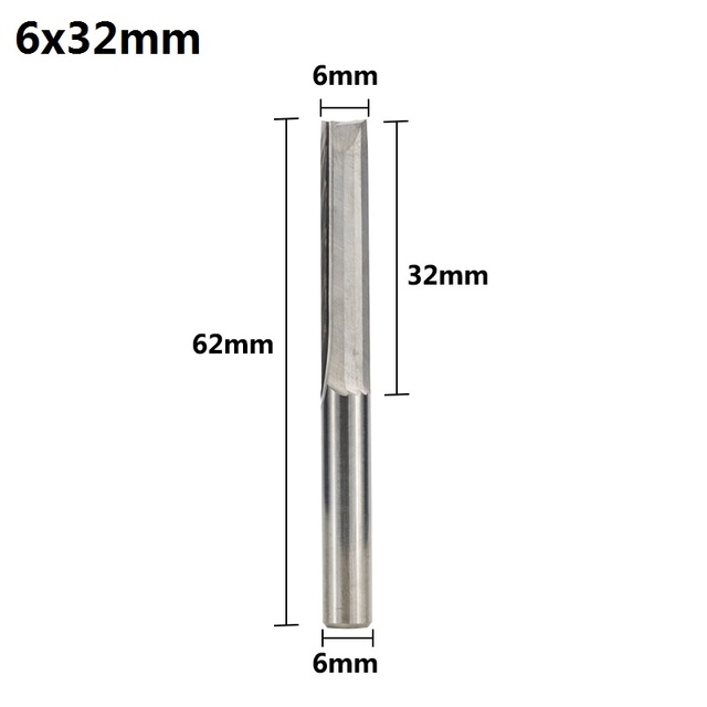 XCAN 1pc 4mm/6mm Shank 2 Flute Straight End Mill Carbide CNC Router Bit Engraving Bit Straight Slot Milling Cutter