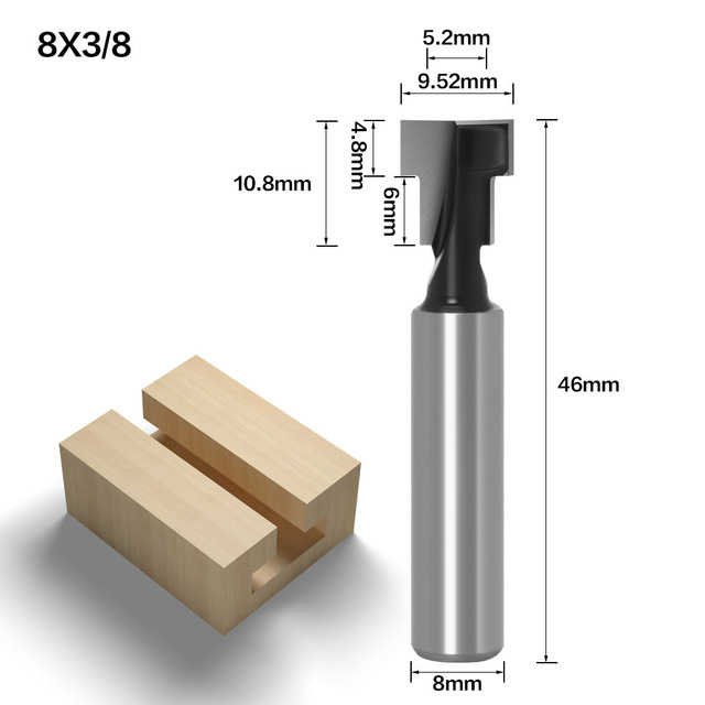 1pc or 3pc set 8mm carbide shank T-shaped keyhole router bits woodworking tools cnc cutting machines for wood photo frame