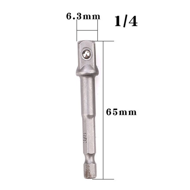 1pc 4pcs Drill Socket Adapter For Battery Power Drill w/ Hex Shank To Square Socket Drill Bits Bar Extension 1/4" Bit Set