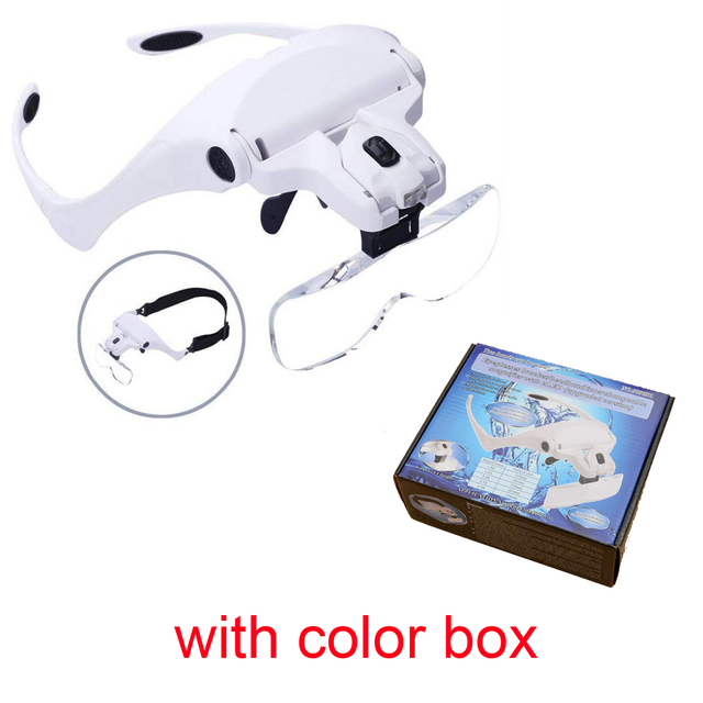 LED Magnifying Glass with Light , LED Magnifying Glass with 5 Adjustable Lenses 1.0x 1.5X 2.0X 2.5X 3.5X