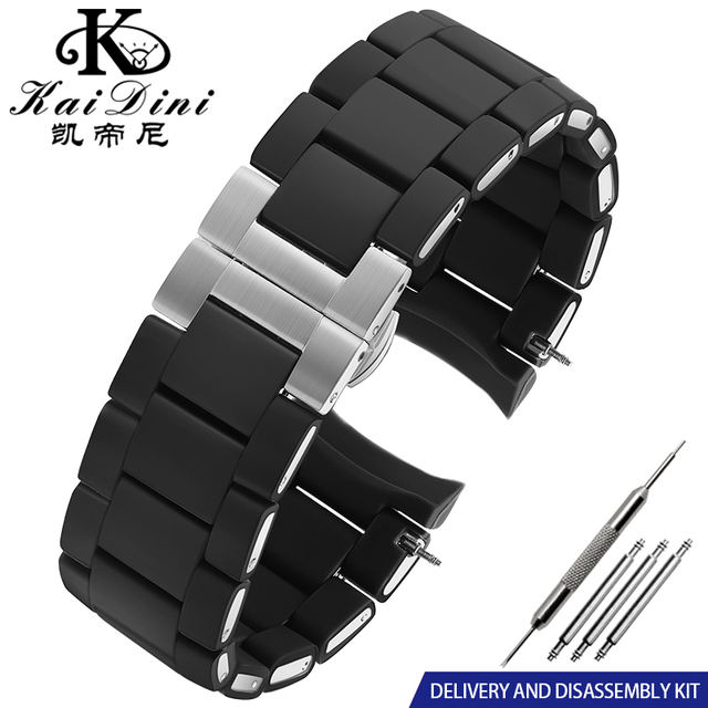 سيليكون المطاط الصلب Watchband في المطاط ل AR5890 AR5889 AR5858 AR5920 AR5868 AR8023 رجل 23 مللي متر امرأة 20 مللي متر حزام (استيك) ساعة سوار