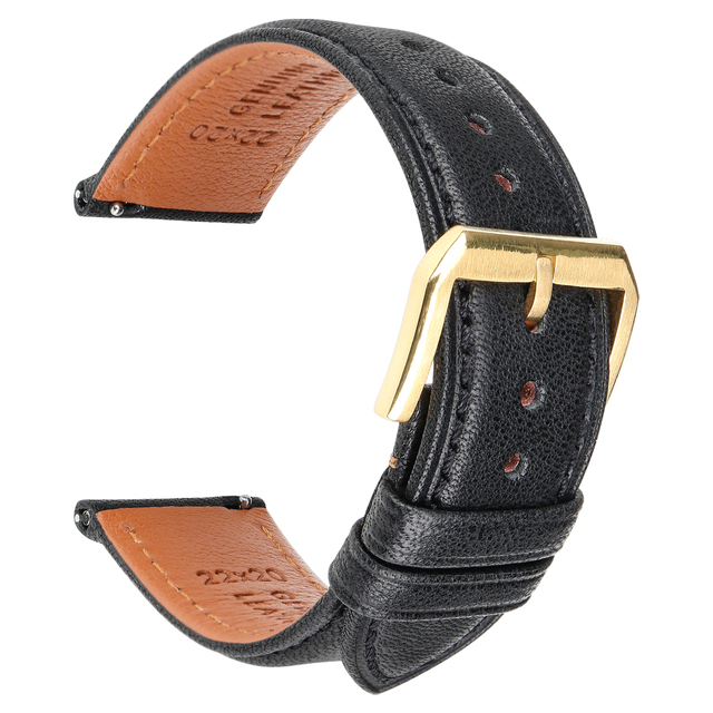 18 19 20mm 21 22mm 23 24 Leather Watch Strap Black Brown Quick Release Watchband Men Women Smart Watch Bracelet Bracelet Wristband