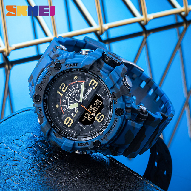 SKMEI 1617 Military Camouflage Sport Watches Stopwatch Alarm 3 Time 5Bar Waterproof Male Clock Men Watch relojes hombre 2020