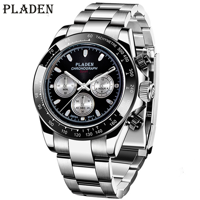 Bladen Watch New Fashion Men Business Chronograph Stainless Steel Quartz Watches Male Sport Luminous Diving Montre Homme 2022