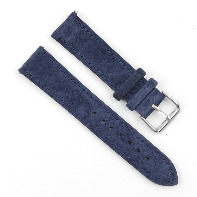 Soft Suede Leather Watch Band 18mm 19mm 20mm 22mm 24mm Blue Watch Straps Stainless Steel Buckle Watch Accessories