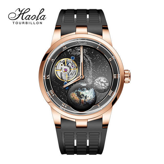 Haofa 1952 Carousel Mechanical Watch Men Sapphire Carousel Starry Energy Reserve 80H Luxury Wristwatches relógio masculino